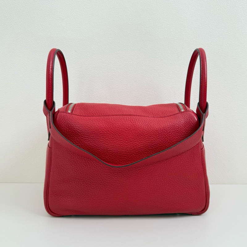 Hermes/愛馬仕 Lindy30 紅色 單肩包 框刻 銀扣-2
