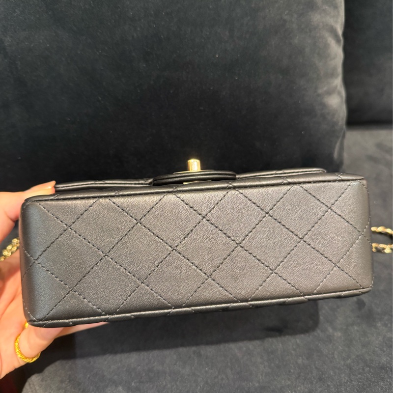 chanel黑羊皮coco handle20-3