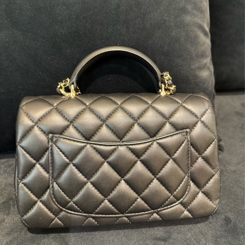 chanel黑羊皮coco handle20-5