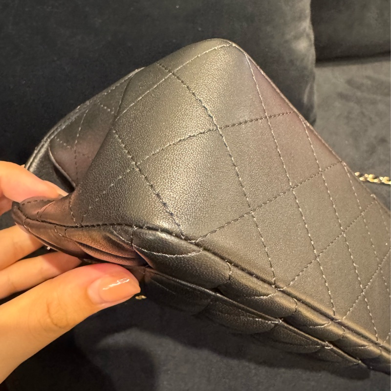 chanel黑羊皮coco handle20-12