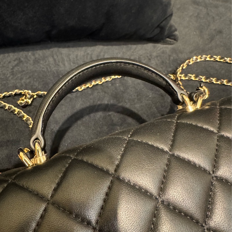 chanel黑羊皮coco handle20-13