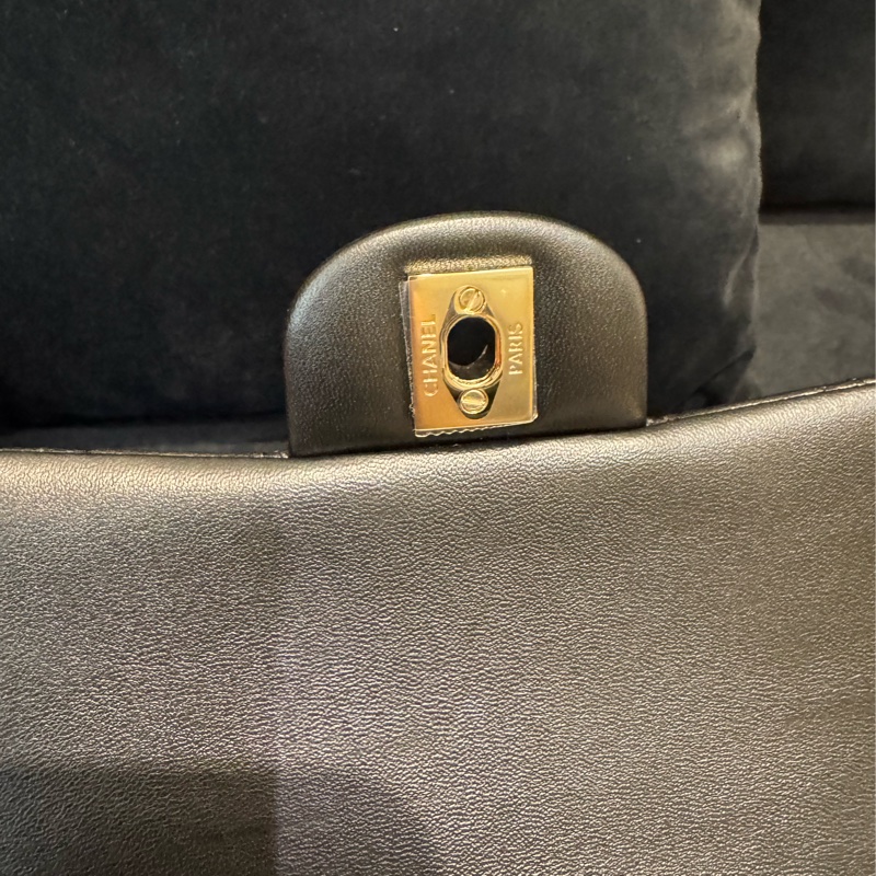 chanel黑羊皮coco handle20-15