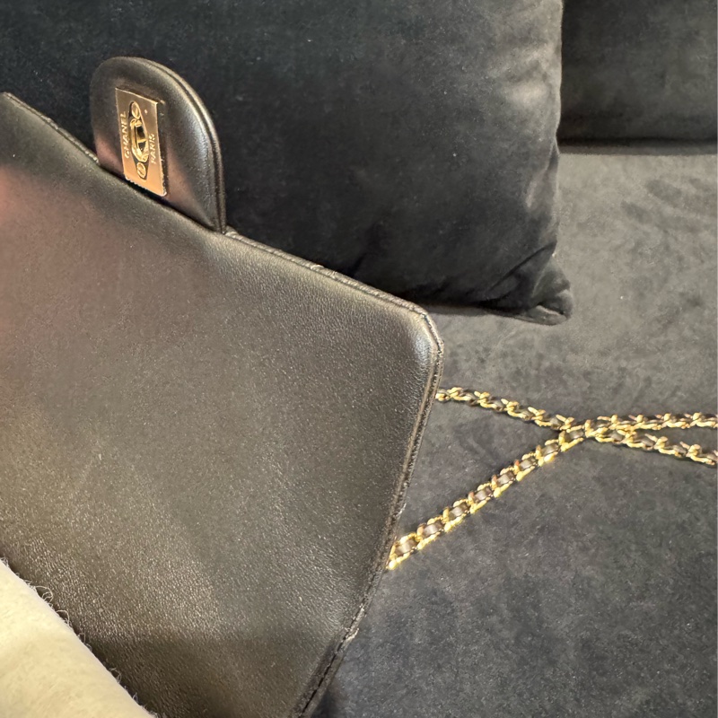 chanel黑羊皮coco handle20-17