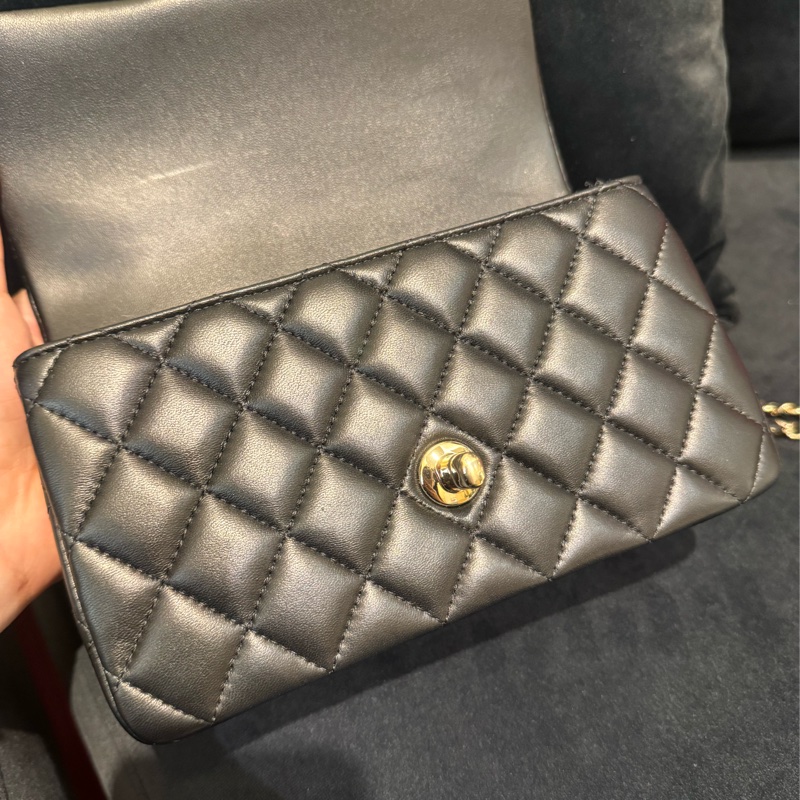 chanel黑羊皮coco handle20-18