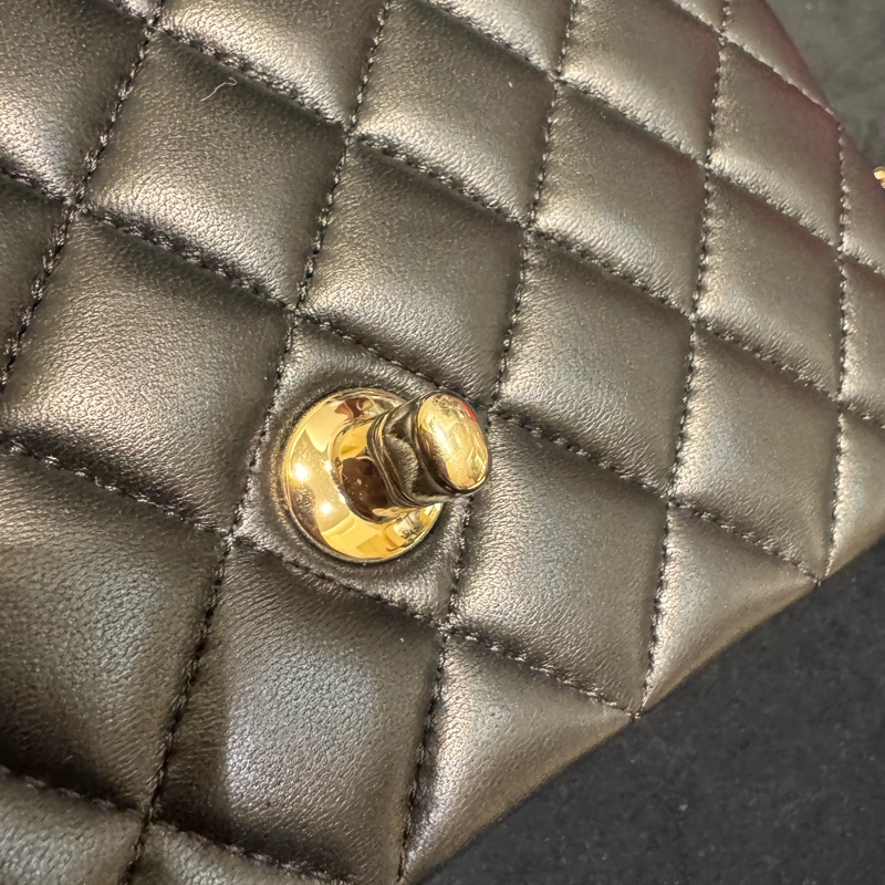 chanel黑羊皮coco handle20-19