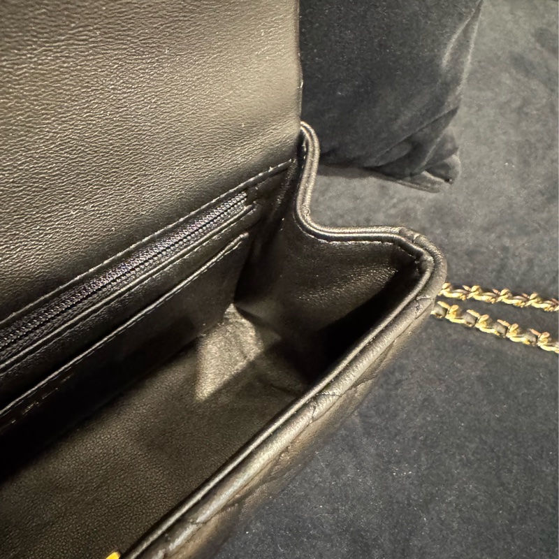 chanel黑羊皮coco handle20-22