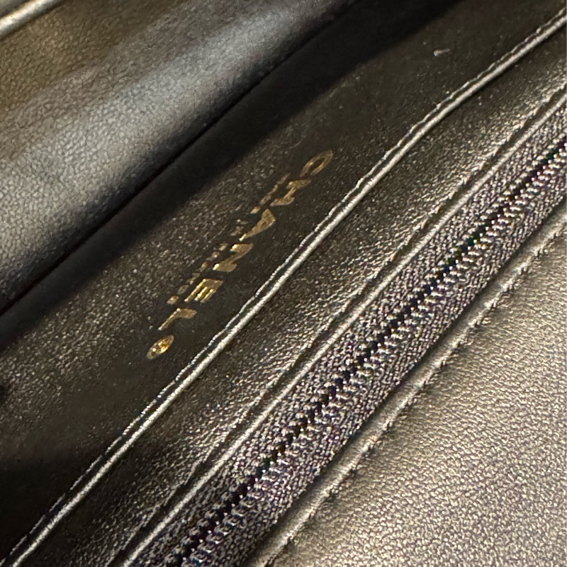 chanel黑羊皮coco handle20-27