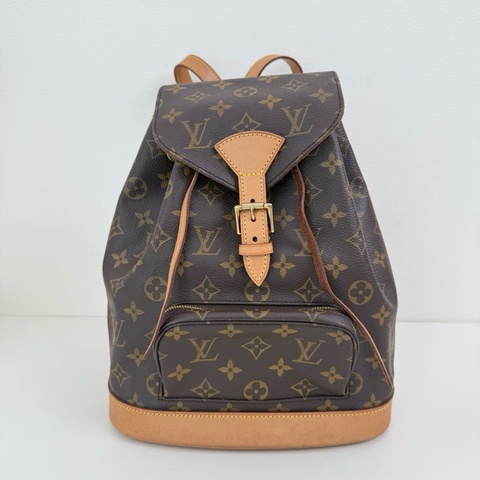 Louis Vuitton路易威登 深棕色雙肩包 金扣