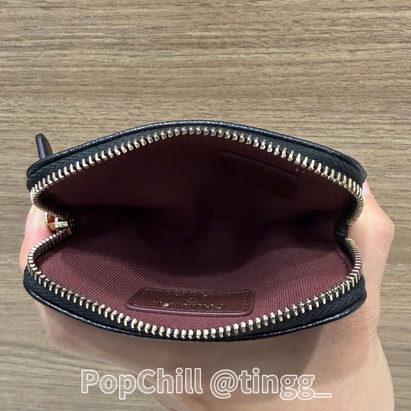 Chanel 黑荔枝牛皮菱格紋金釦拉鍊吐司零錢卡包AP2061-2