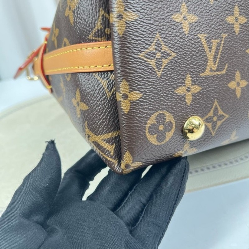 LV路易威登 26年2月票 芯片款 Carryall PM小號子母包 經典老花滿印購物袋 塗層帆布拼牛皮飾邊 手提單肩包托特包 女款 棕色-13