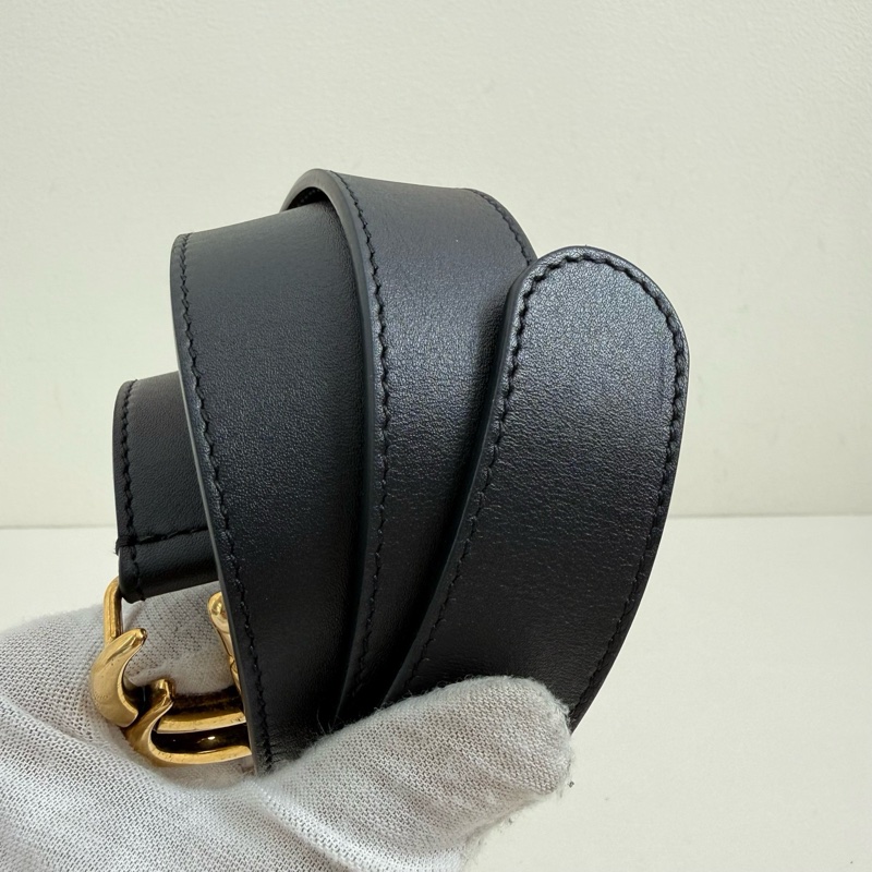 GUCCI/古馳 黑色腰帶 金扣-2