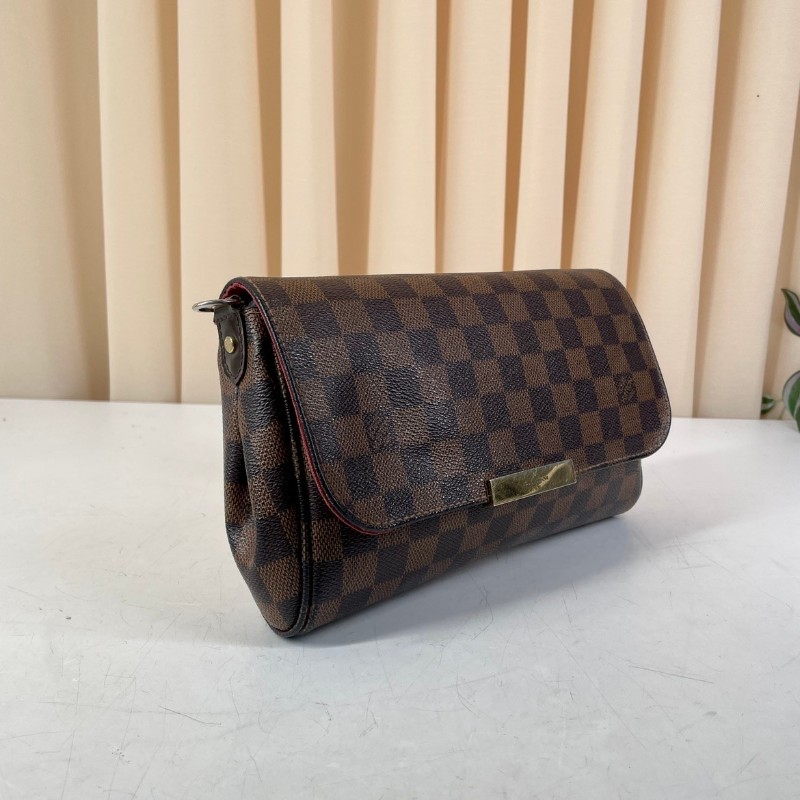 LV路易威登棕棋盤單肩腋下斜挎包 實用性高 搭配清冷風的棋盤格 知性而自我-3