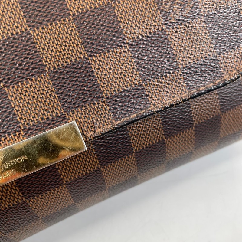 LV路易威登棕棋盤單肩腋下斜挎包 實用性高 搭配清冷風的棋盤格 知性而自我-19