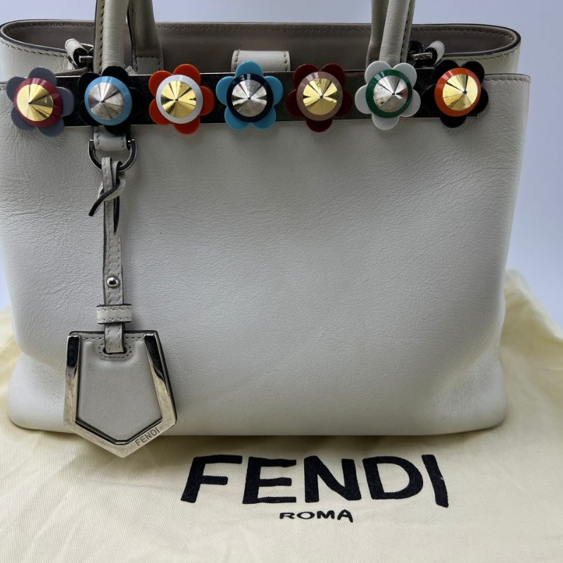 Fendi 2Jours Flowerland 花朵鉚釘手提包-0