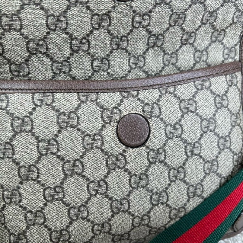 Gucci古馳老花虎頭腰包 經典老花配色 虎頭logo 特別有辨識度 肩帶紅綠配色 細節做工精緻 容量實用 日常出門很方便-18