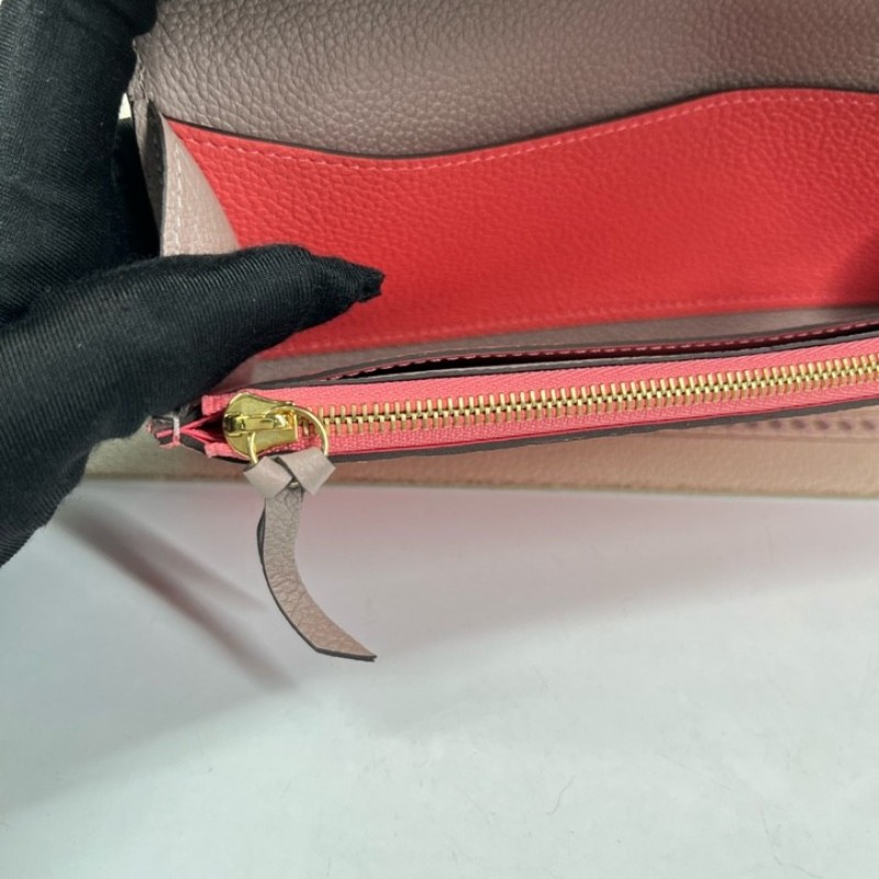 LV路易威登 經典老花搭配豆豆長款信封錢包 內裡整潔 卡位多 容量大-12