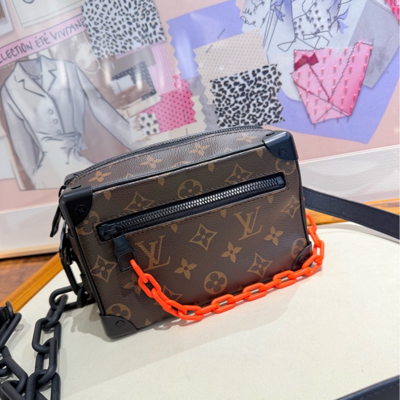 LV路易威登 棕色老花 mini soft trunk 軟盒子包-3
