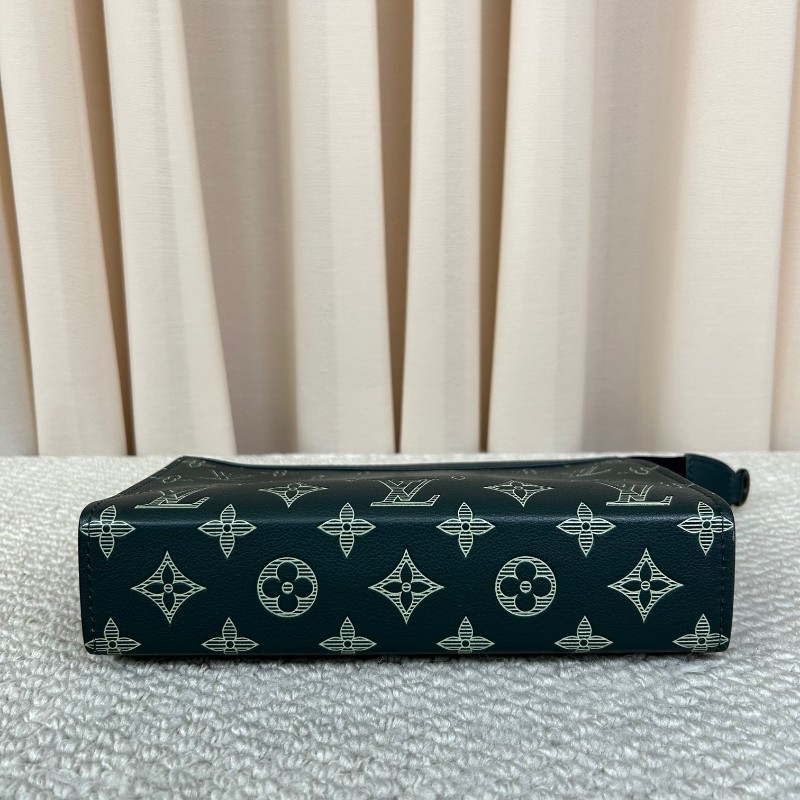 ghh hz LV路易威登深綠色Gaston二合一 老花滿印 可拆分使用 配肩帶和子袋 可單肩可斜挎 拉鍊順滑 內裡乾淨整潔 容量實用 日常通勤百搭-4