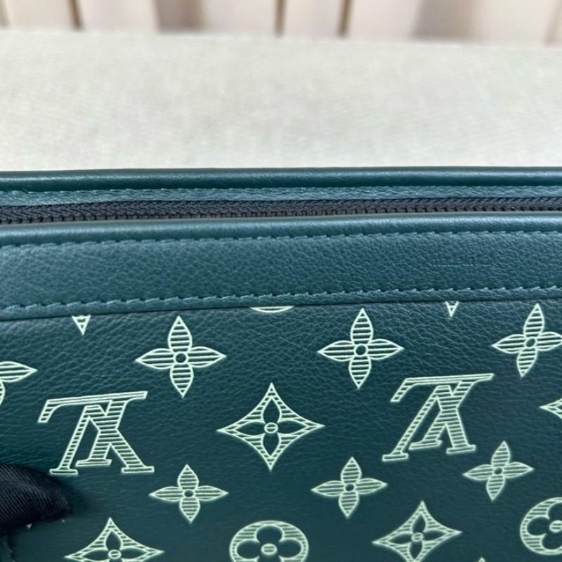 ghh hz LV路易威登深綠色Gaston二合一 老花滿印 可拆分使用 配肩帶和子袋 可單肩可斜挎 拉鍊順滑 內裡乾淨整潔 容量實用 日常通勤百搭-15