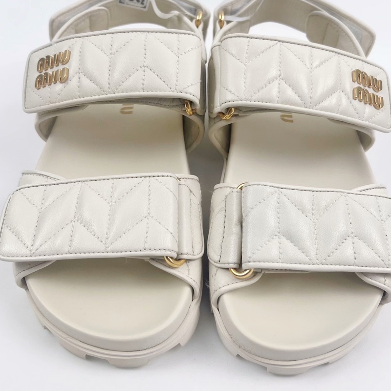 99新 僅穿一次 繆繆/Miu Miu 35碼 金標涼鞋 無附件-2