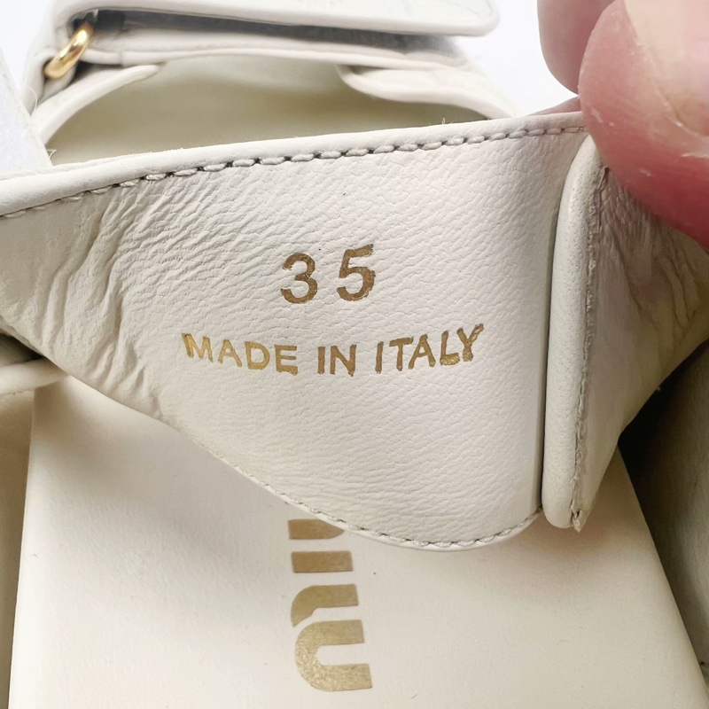 99新 僅穿一次 繆繆/Miu Miu 35碼 金標涼鞋 無附件-5