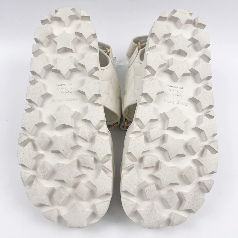 99新 僅穿一次 繆繆/Miu Miu 35碼 金標涼鞋 無附件-6