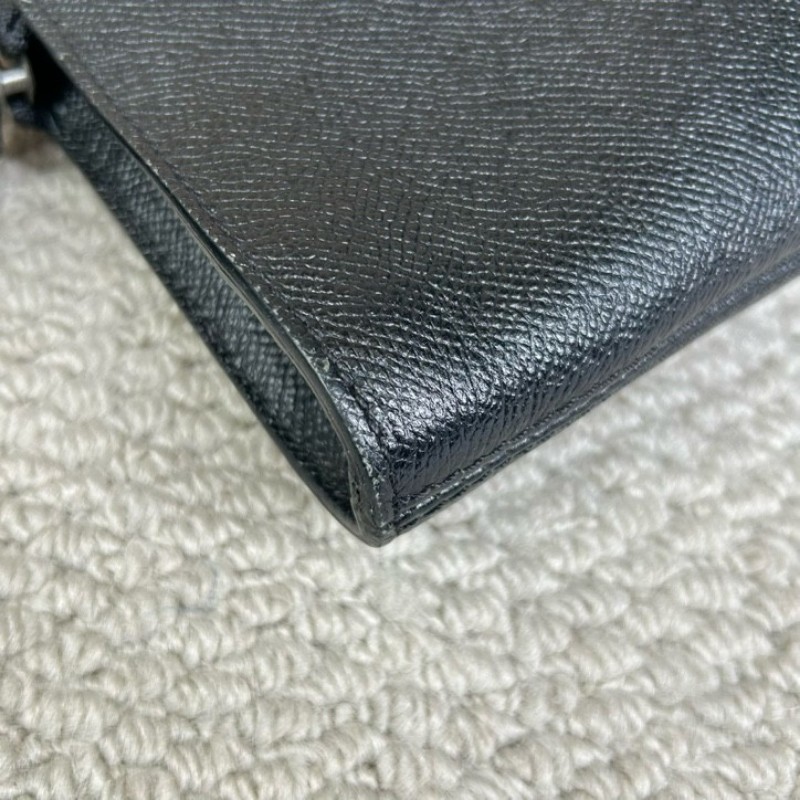 ghh hz 巴寶莉BURBERRY黑色公文包 內裡經典格紋 可單肩可斜挎 容量實用 適合商務通勤-10