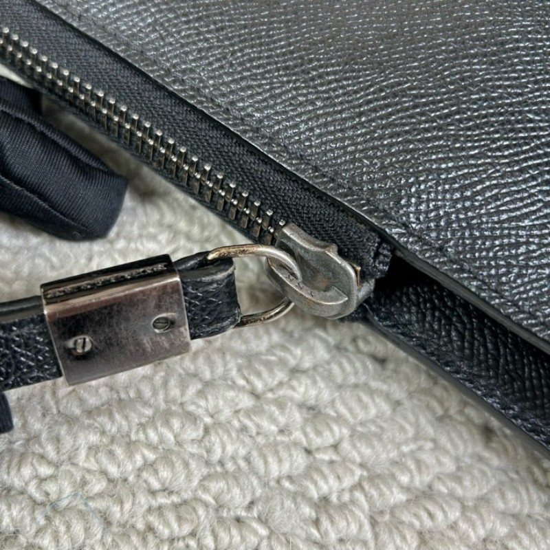 ghh hz 巴寶莉BURBERRY黑色公文包 內裡經典格紋 可單肩可斜挎 容量實用 適合商務通勤-19