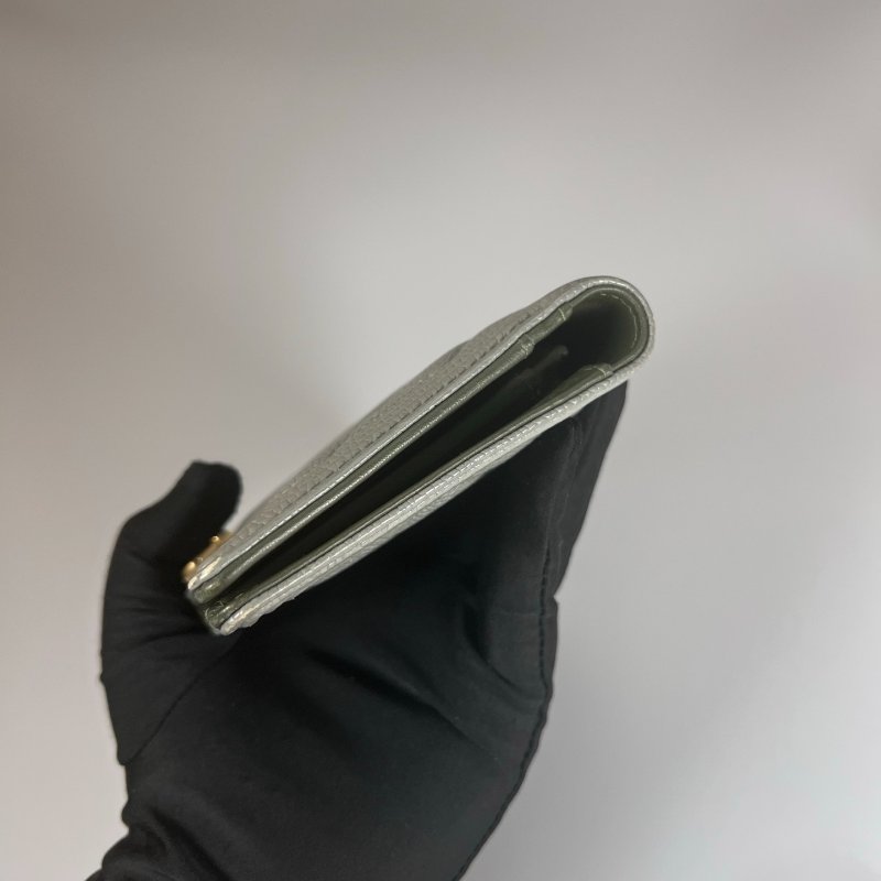 CHANEL BOY 對開長夾荔枝灰 保卡款22開-2