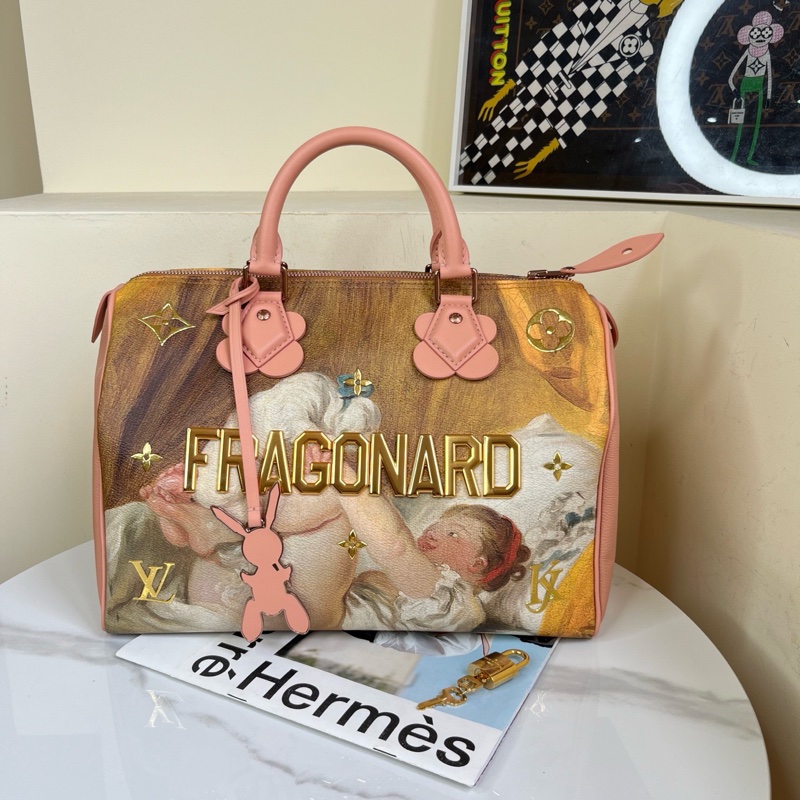 LV 大師系列 少女與小狗蒙 speedy 30 尺寸約30*20 全球限量-0