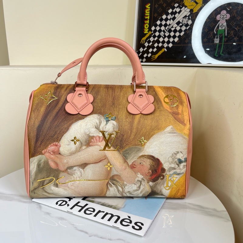 LV 大師系列 少女與小狗蒙 speedy 30 尺寸約30*20 全球限量-3