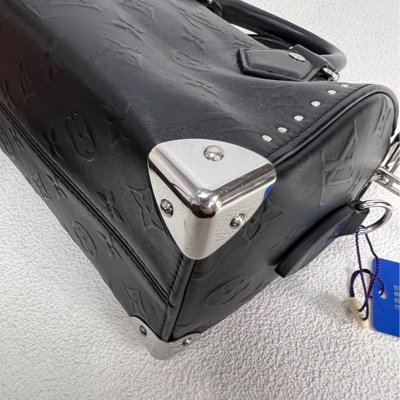 LV Speedy Trunk 20 黑銀鉚釘 芯片款 98新-4