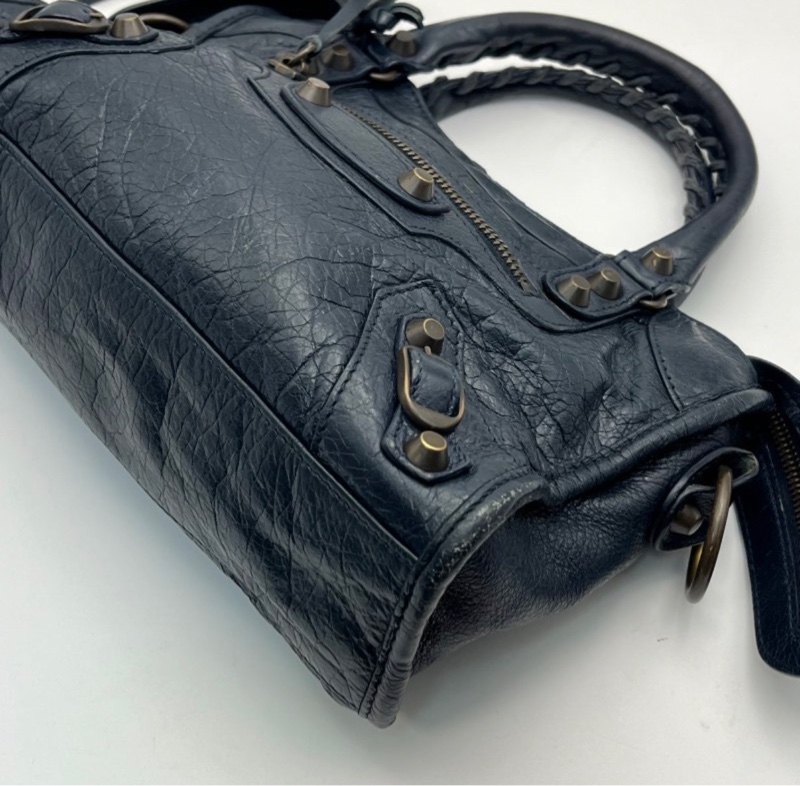 巴黎世家 Balenciaga Le city mini 藍色迷你機車包-4