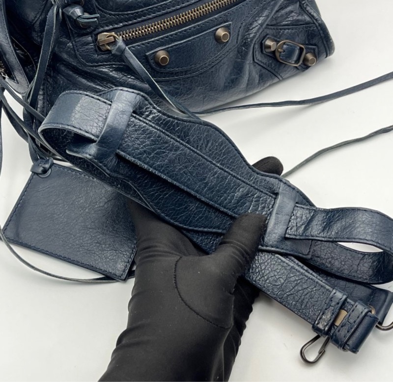 巴黎世家 Balenciaga Le city mini 藍色迷你機車包-5