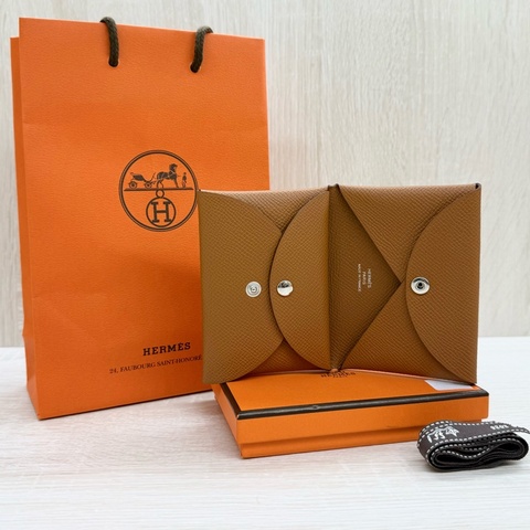HERMES🤎37棕calvidou零錢卡包H083035/G刻