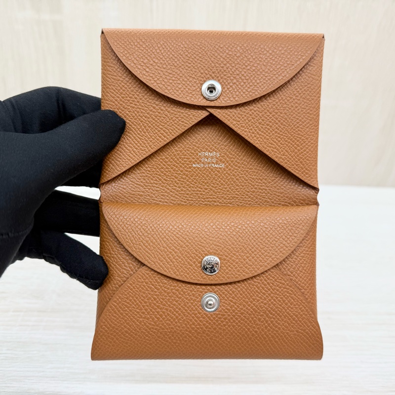 HERMES🤎37棕calvidou零錢卡包H083035/G刻-1