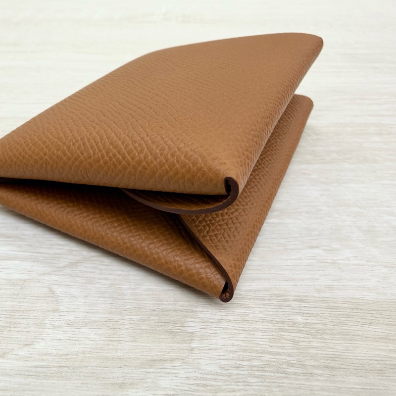 HERMES🤎37棕calvidou零錢卡包H083035/G刻-5