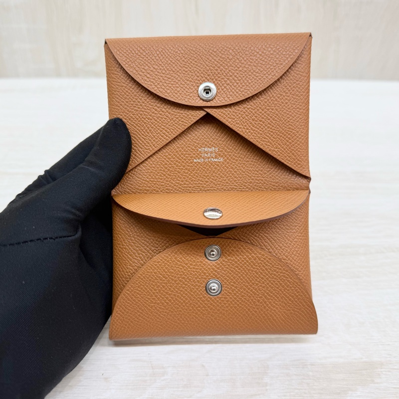 HERMES🤎37棕calvidou零錢卡包H083035/G刻-10