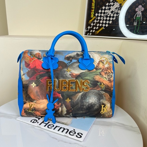 LV 油畫大師 魯本斯獵虎 speedy30 尺寸約30*20