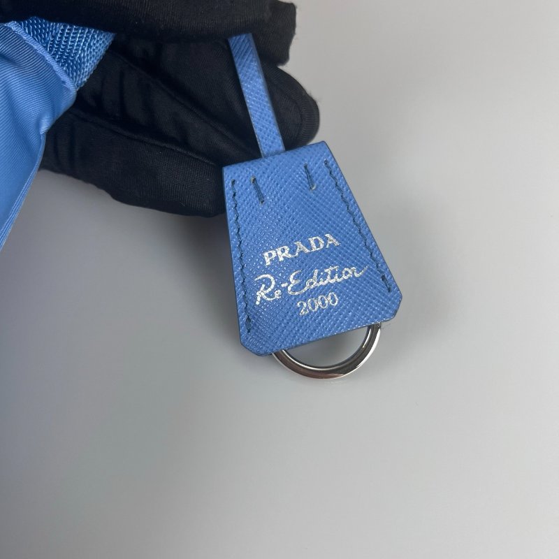 PRADA 1NE515 藍尼龍單肩HOBO包-7