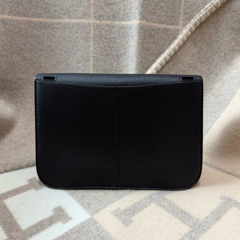 愛馬仕 Hermès HALZAN 25  黑色 金釦-1