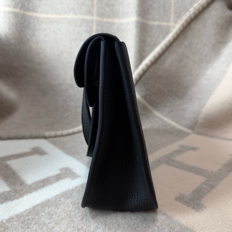 愛馬仕 Hermès HALZAN 25  黑色 金釦-4