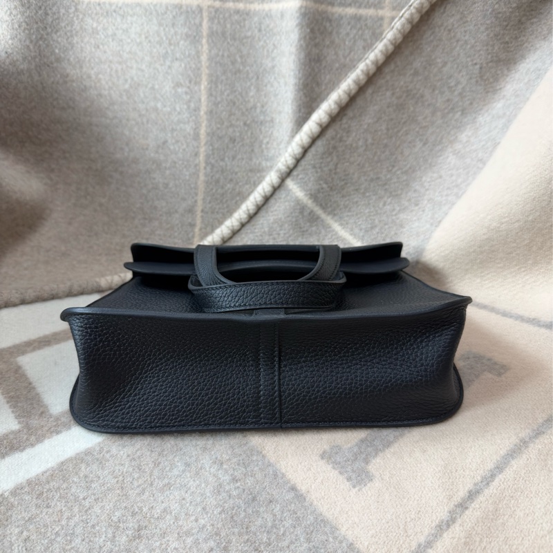 愛馬仕 Hermès HALZAN 25  黑色 金釦-5