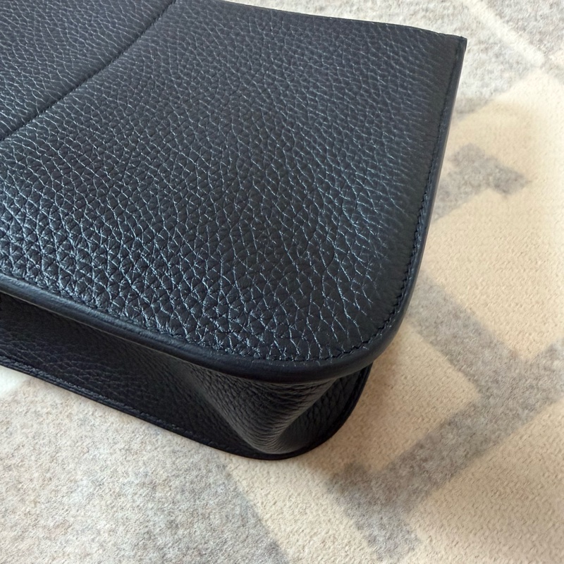 愛馬仕 Hermès HALZAN 25  黑色 金釦-7