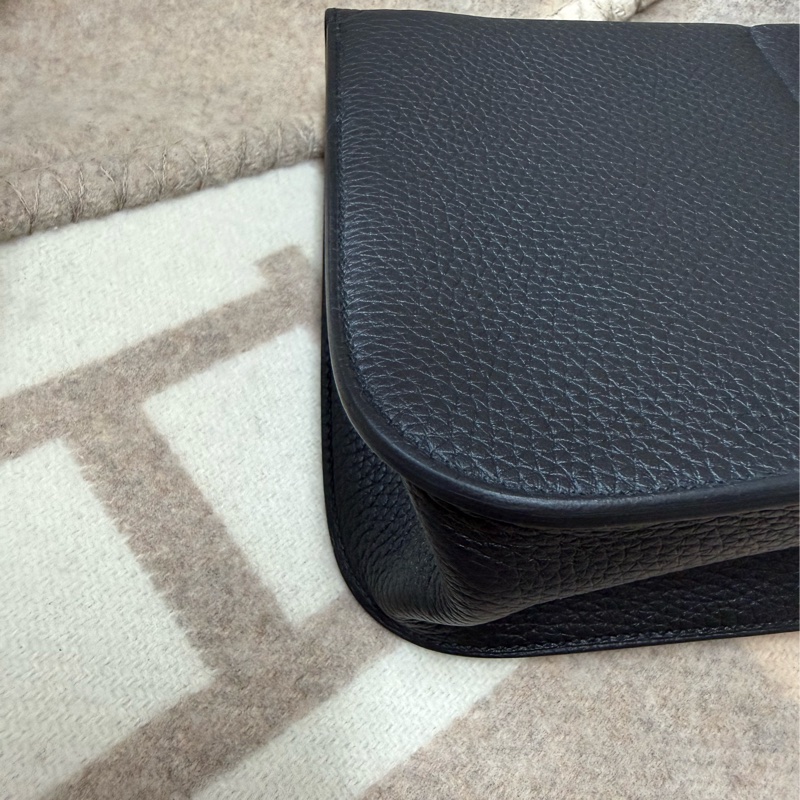 愛馬仕 Hermès HALZAN 25  黑色 金釦-8