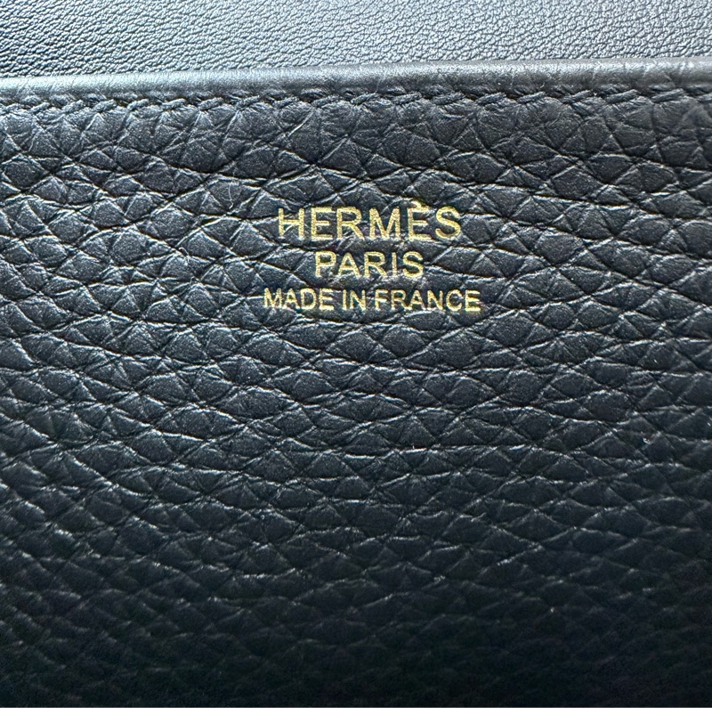 愛馬仕 Hermès HALZAN 25  黑色 金釦-13