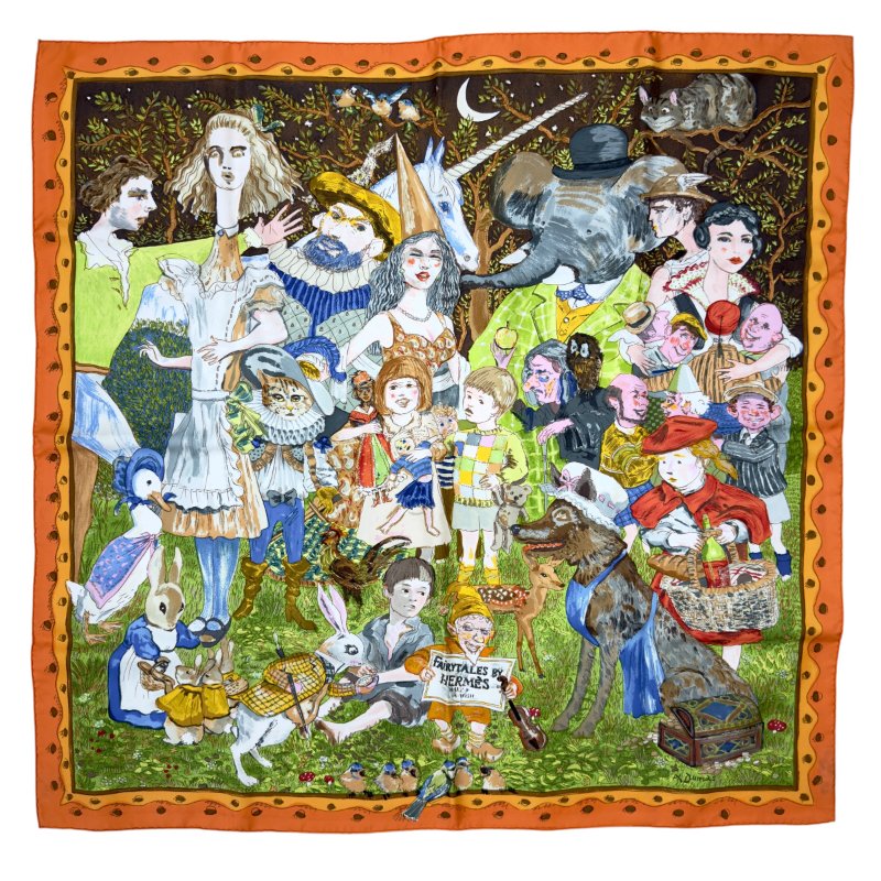HERMES Fairytales by Hermès scarf 90 童話故事 絲巾-0