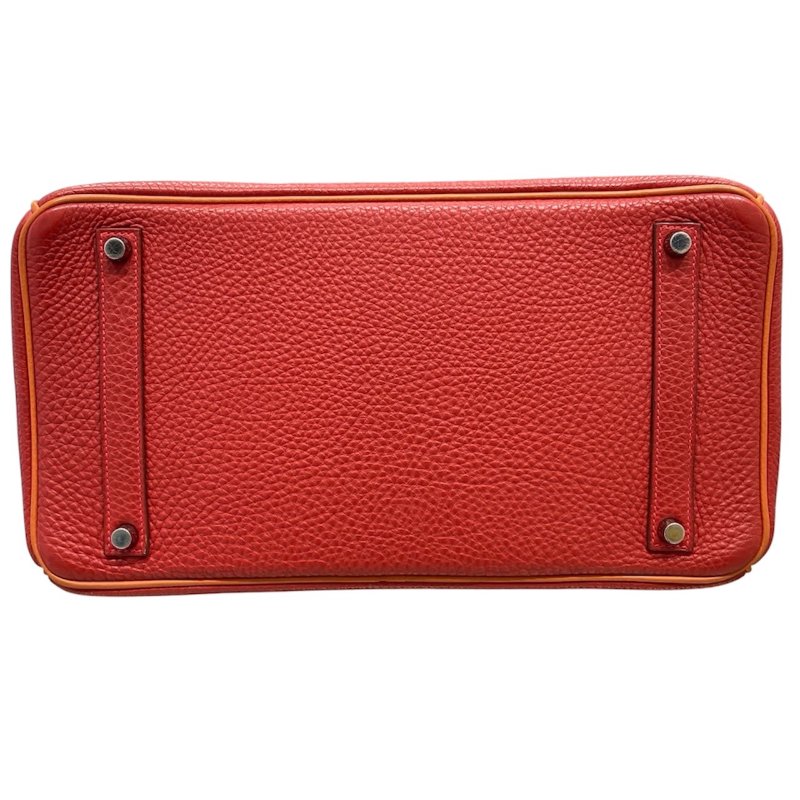 HERMES 愛馬仕 BIRKIN 35 TOGO牛皮 紅色 銀扣-8