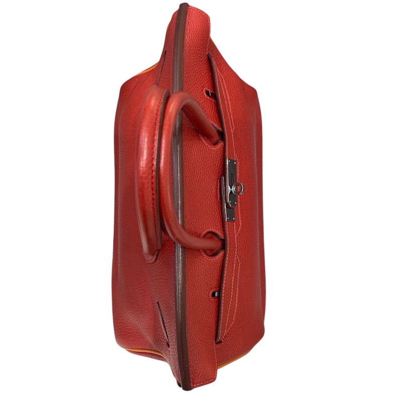 HERMES 愛馬仕 BIRKIN 35 TOGO牛皮 紅色 銀扣-9