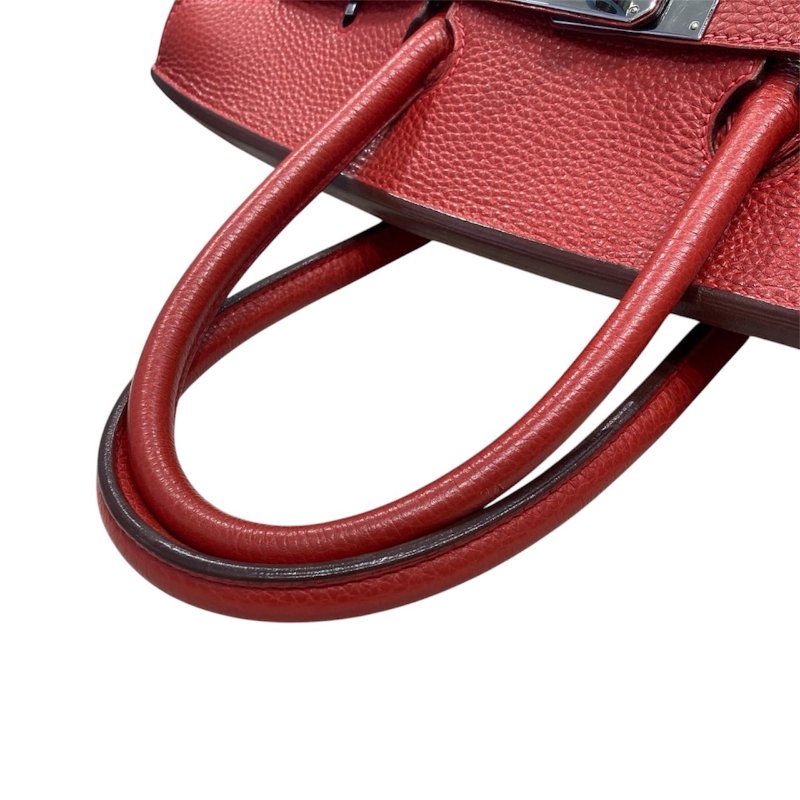 HERMES 愛馬仕 BIRKIN 35 TOGO牛皮 紅色 銀扣-12